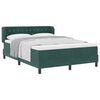 vidaXL Pat cu arcuri cu headboard Verde &icirc;nchis 140 x 200 cm Catifea