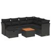 vidaXL Set mobilier de grădină cu perne, 8 piese, negru, poliratan
