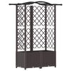 vidaXL Pat Ridicat cu Trellis și Acoperiș Maro 122 x 40 x 141 cm PP
