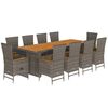 vidaXL Set mobilier de grădină cu perne, 11 piese, gri, poliratan