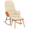 vidaXL Scaun balansoar cu taburet, crem, textil
