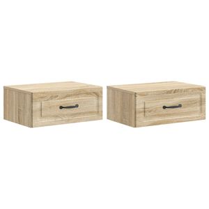 vidaXL Dulap de noapte suspendat 2 pcs Stejar Sonoma 49 x 34,5 x 20 cm