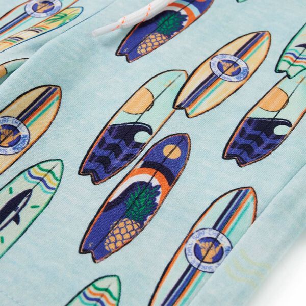 Pantaloni scurți pentru copii cu șnur, albastru melanj pal, 140