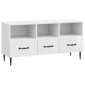 vidaXL Cabinet TV Alb foarte lucios 102 x 34,5 x 50 cm Lemn prelucrat