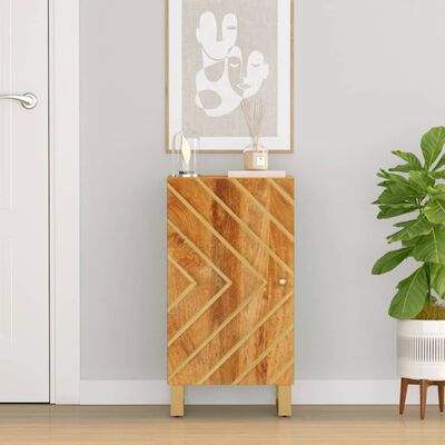 vidaXL Dulap lateral, maro și negru, 40x33,5x75 cm lemn masiv de mango