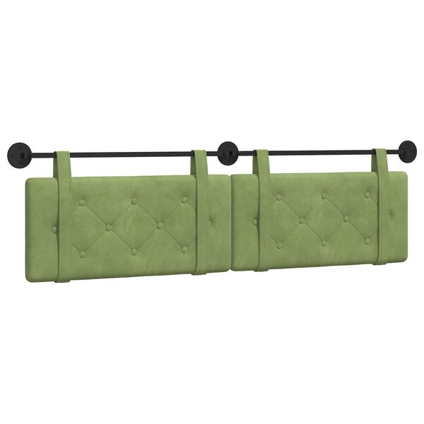 vidaXL Cap de pat suspendat Verde deschis 190 x 55 x 5 cm Catifea
