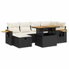 vidaXL Set mobilier de grădină cu perne, 8 piese, negru, poliratan