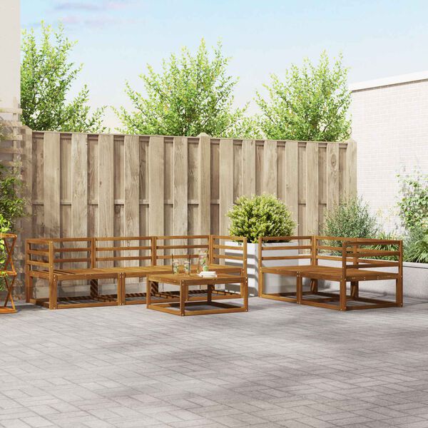 vidaXL Set de canapele de exterior cu pernă 6 pcs Natural și Crem