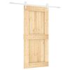 vidaXL Ușă glisantă Natural și Alb 95 x 210 cm Lemn de Pin Solid