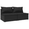 vidaXL Set mobilier de grădină cu perne, 2 piese, negru, poliratan