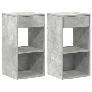 vidaXL Noptiere cu sertar 2 buc gri beton 35x34x66,5 cm