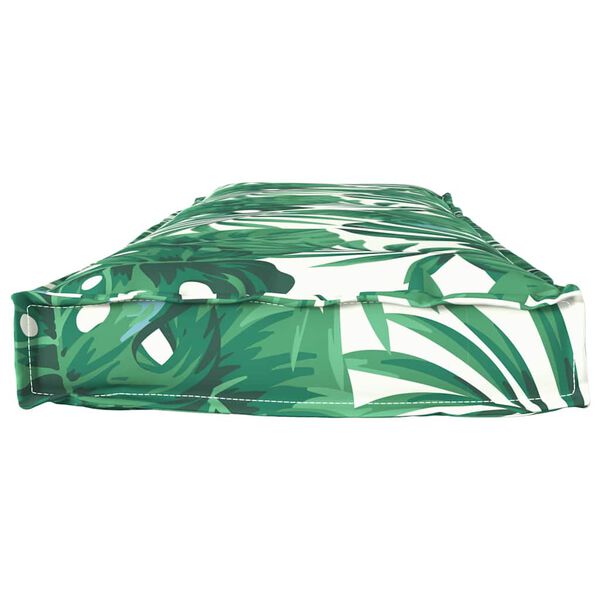 vidaXL Pernă pentru bancă din paleți model frunze 140 x 40 x 8 cm