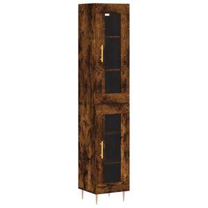 vidaXL Dulap &icirc;nalt, stejar fumuriu, 34,5x34x180 cm, lemn prelucrat