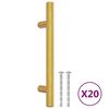 vidaXL M&acirc;nere de dulap, 20 buc., auriu, 96 mm, oțel inoxidabil