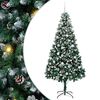 vidaXL Brad de Crăciun artificial Verde 210 cm PVC și Oțel și Plastic