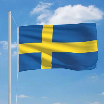 vidaXL Steag Suedia și stâlp din aluminiu, 6,2 m