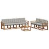 vidaXL Set de canapele de exterior 8 pcs Gri natural și deschis
