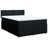 vidaXL Pat box spring cu saltea, negru, 160x200 cm, textil