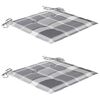vidaXL Scaune Batavia perne gri model carouri, 2 buc., lemn masiv tec