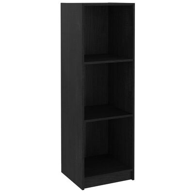vidaXL Bibliotecă/Separator cameră negru, 36x33x110 cm, lemn masiv pin