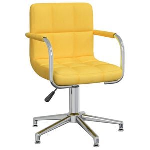 vidaXL Scaun de birou pivotant, galben muștar, material textil