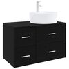vidaXL Set de mobilier pentru baie 2 buc. Stejar Negru Lemn prelucrat