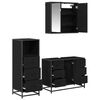 vidaXL Set de mobilier pentru baie 3 pcs Stejar Negru Lemn compozit