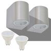 vidaXL Corp iluminat LED, perete exterior, 2 buc, rotund, direcție jos