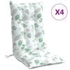 vidaXL Perne de scaun spătar &icirc;nalt, 4 buc, model frunze, textil Oxford