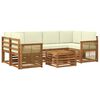 vidaXL Set de canapele de exterior 7 buc. Natural și Crem