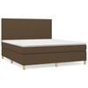 vidaXL Pat box spring cu saltea, maro &icirc;nchis, 160x200 cm, textil