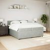 vidaXL Pat box spring cu saltea, gri deschis, 200x200 cm, catifea