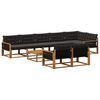 vidaXL Set de canapele de exterior cu pernă 9 pcs Natural și Negru
