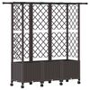 vidaXL Pat Ridicat cu Trellis și Acoperiș Maro 163,5 x 40 x 142 cm PP
