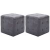 vidaXL Noptiere, 2 buc., gri, 30x30x30 cm, piele &icirc;ntoarsă ecologică
