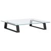 vidaXL Suport de monitor, negru, 40x35x8 cm, sticlă securizată/ metal