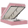 vidaXL Cadru de pat otoman cu saltea, catifea roz 120x200cm