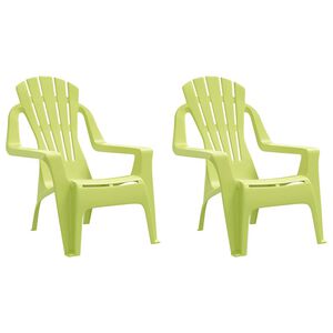 vidaXL Scaune grădină de copii 2 buc. verde 37x34x44 cm PP aspect lemn