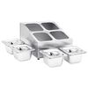 vidaXL Recipient Gastronorm cu 4 secțiuni GN 1/6 oțel inoxidabil