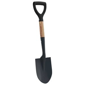 vidaXL Lopată Negru 68,5 cm Oțel Acoperit cu Putere și Lemn Solid