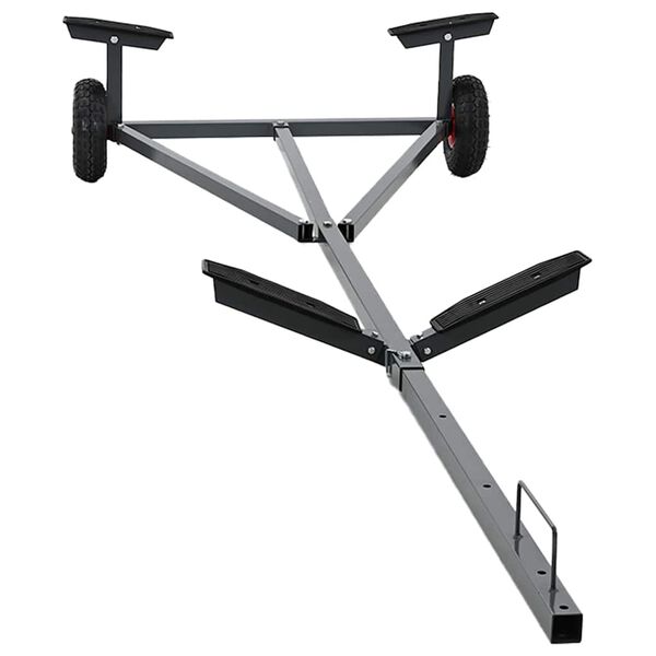 vidaXL Remorcă pentru bărci Argintiu 302 x 107 x 42 cm Oțel