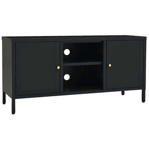 vidaXL Dulap TV, negru, 105x35x52 cm, oțel și sticlă