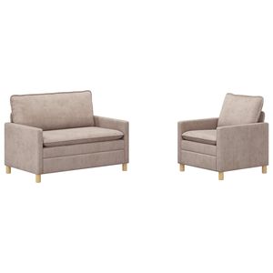 vidaXL Set de canapea 2 buc. Bej Poliester