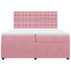 vidaXL Pat box spring cu saltea, roz, 200x200 cm, catifea