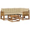 vidaXL Set de canapele de exterior cu pernă 5 pcs Natural și Bej