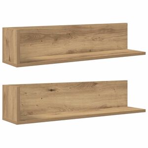 vidaXL Rafturi perete, 2 buc., stejar artizanal, 75x16,5x16,5 cm, lemn