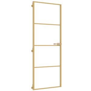 vidaXL Ușă interior Slim auriu 76x201,5 cm sticlă securizată/aluminiu