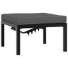 vidaXL Scaun de grădină cu pernă, negru, aluminiu