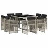 vidaXL Set mobilier grădină cu perne, 9 piese, gri deschis, poliratan