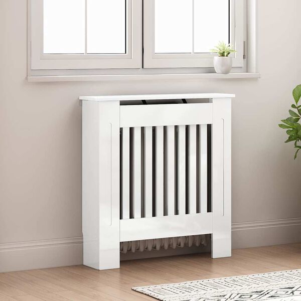 vidaXL Capac pentru radiator Alb lucios 78 x 19 x 81,5 cm